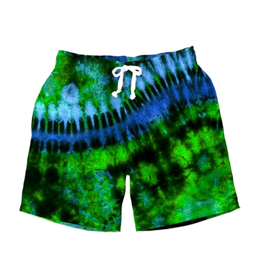 NWT Sunshine Swing Boys Size 8 Green & Blue Tie Dye Swim Trunks